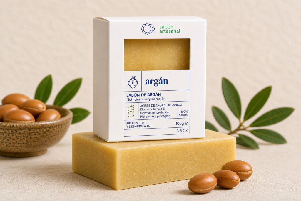 jabón natural de argán artesanal