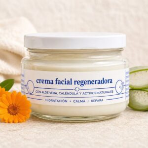 crema facial hidratante con aloe vera y caléndula