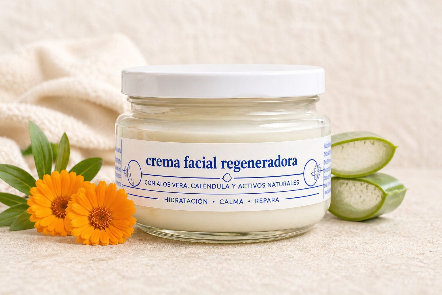 crema facial hidratante con aloe vera y caléndula crema facial hidratante con aloe vera y caléndula